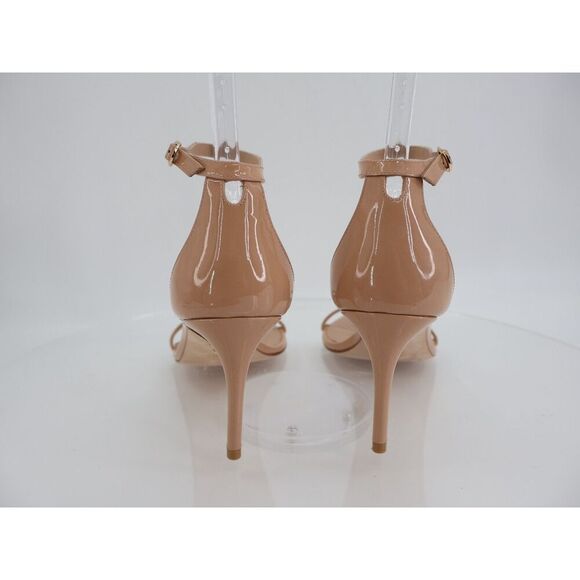 Stuart Weitzman Nudist Sandals Womens 11 B Brown Beige Patent Leather Stiletto - Picture 4 of 12